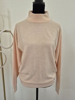 Classic Mock Neck Sweater in Light Peach